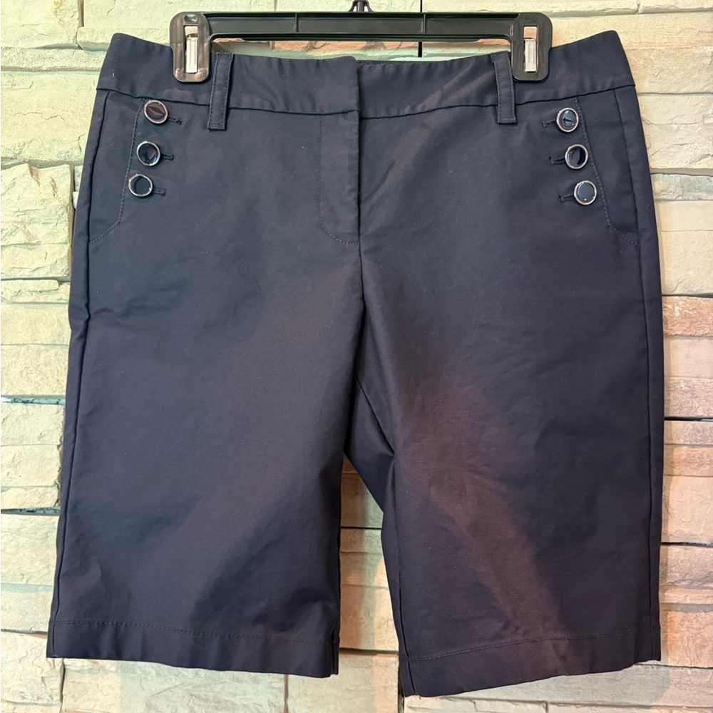 Ann Taylor Womens Size 6 Dark Navy Flat Front Walking Shorts